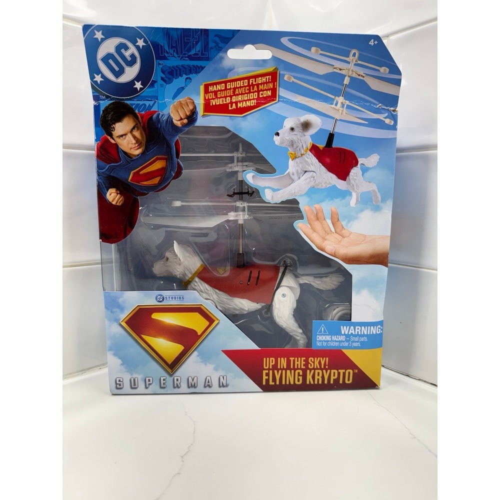 DC Superman Movie UP IN THE SKY! FLYING KRYPTO Hand Guided 7.5" RC Dog‎ Figure